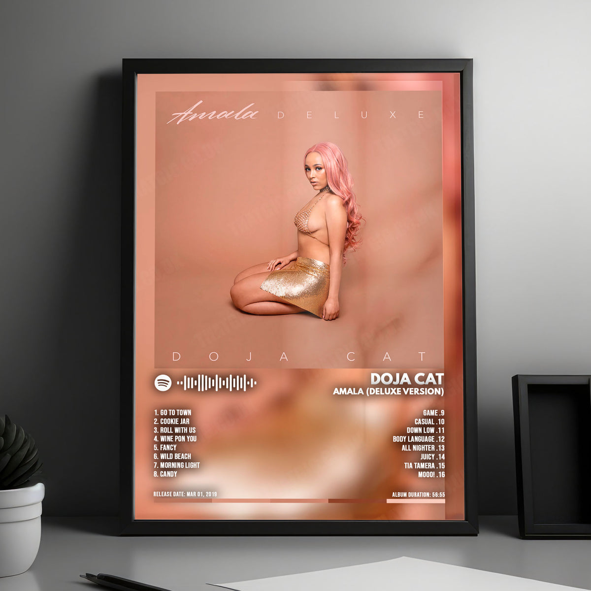 Doja Cat "Amala (Deluxe Version)" Album Cover Poster - with Complete Tracklist