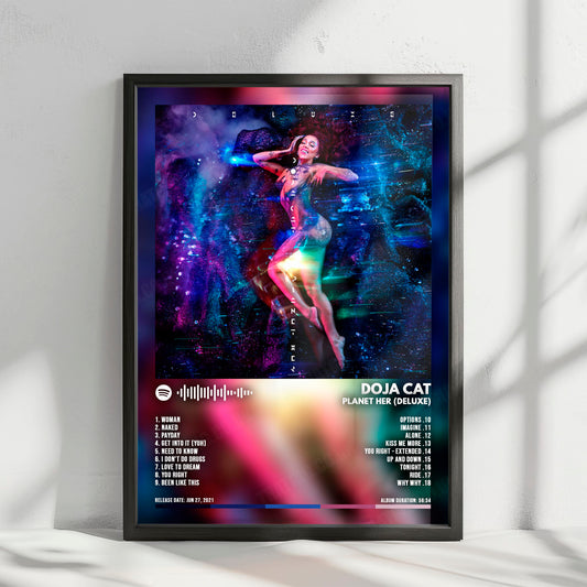 Doja Cat "Planet Her (Deluxe)" Album Cover Poster - with Complete Tracklist