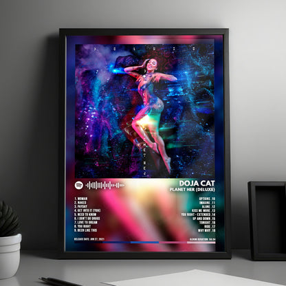 Doja Cat "Planet Her (Deluxe)" Album Cover Poster - with Complete Tracklist