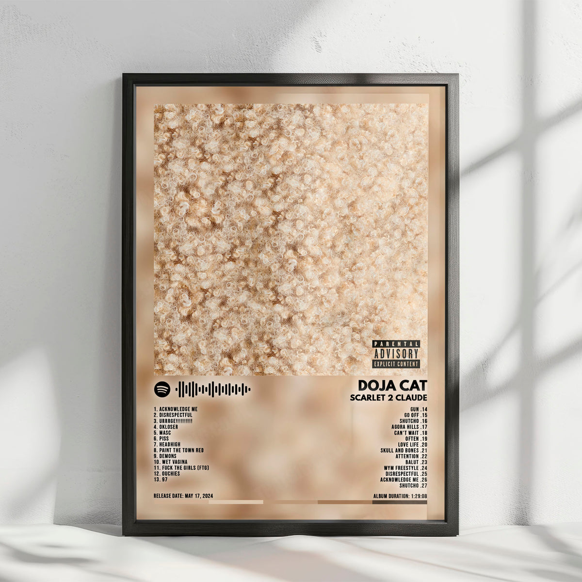 Doja Cat "Scarlet 2 CLAUDE" Album Cover Poster - with Complete Tracklist