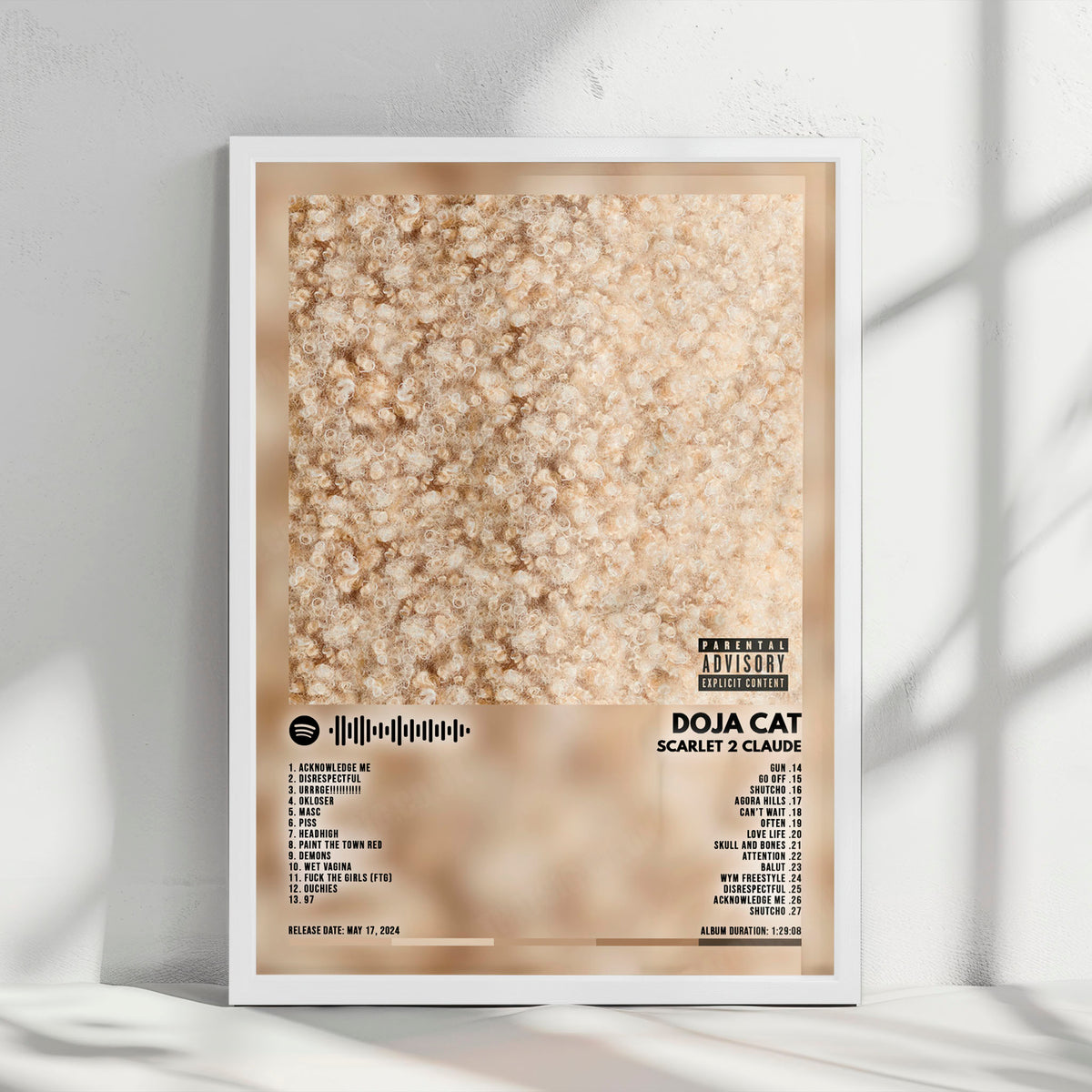 Doja Cat "Scarlet 2 CLAUDE" Album Cover Poster - with Complete Tracklist