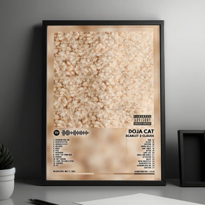 Doja Cat "Scarlet 2 CLAUDE" Album Cover Poster - with Complete Tracklist