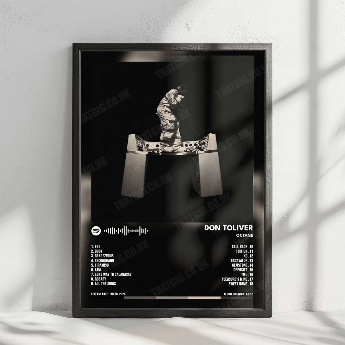 Don Toliver "OCTANE" Album Cover Poster - with Complete Tracklist