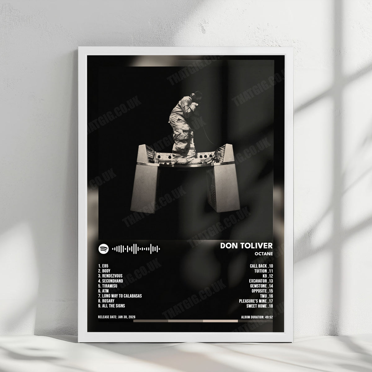 Don Toliver "OCTANE" Album Cover Poster - with Complete Tracklist