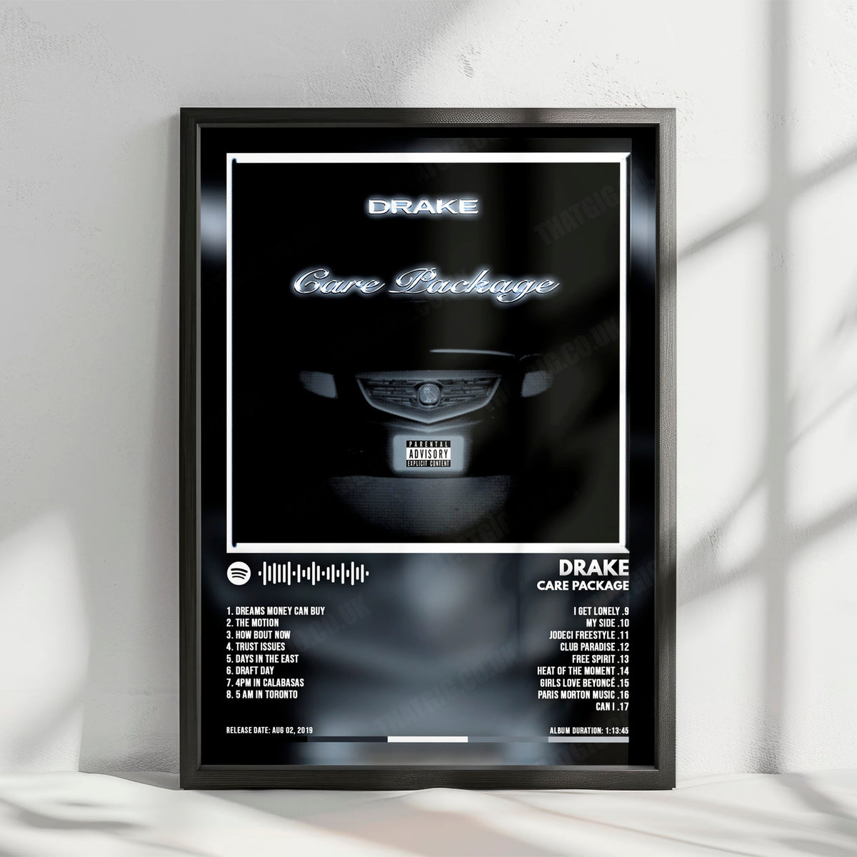 Drake "Care Package" Album Cover Poster - with Complete Tracklist