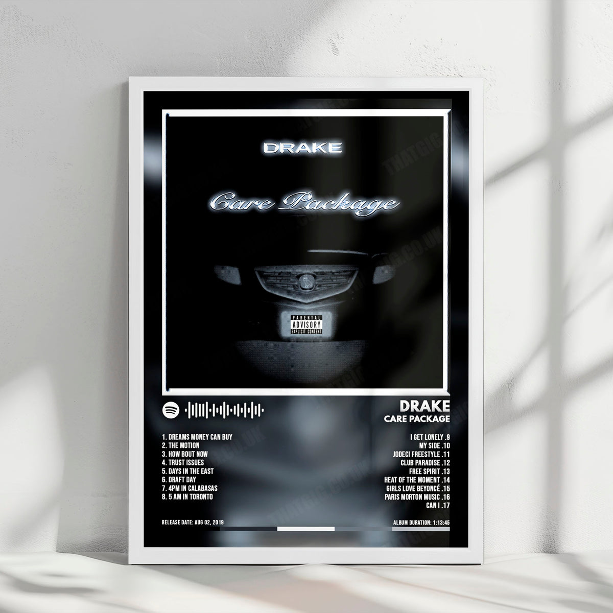 Drake "Care Package" Album Cover Poster - with Complete Tracklist
