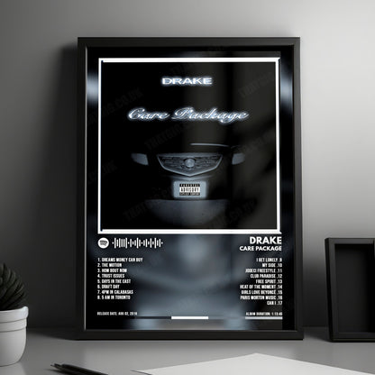 Drake "Care Package" Album Cover Poster - with Complete Tracklist