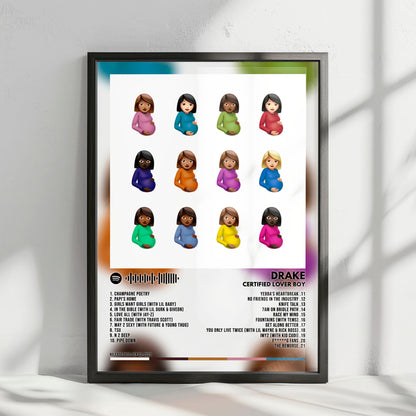 Drake "Certified Lover Boy" Album Cover Poster - with Complete Tracklist