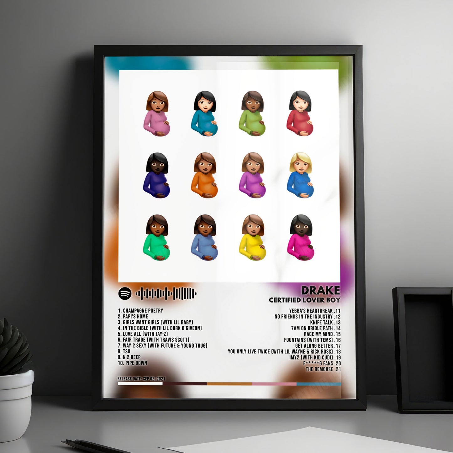 Drake "Certified Lover Boy" Album Cover Poster - with Complete Tracklist