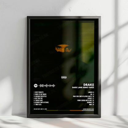 Drake "Dark Lane Demo Tapes" Album Cover Poster - with Complete Tracklist