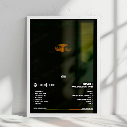 Drake "Dark Lane Demo Tapes" Album Cover Poster - with Complete Tracklist