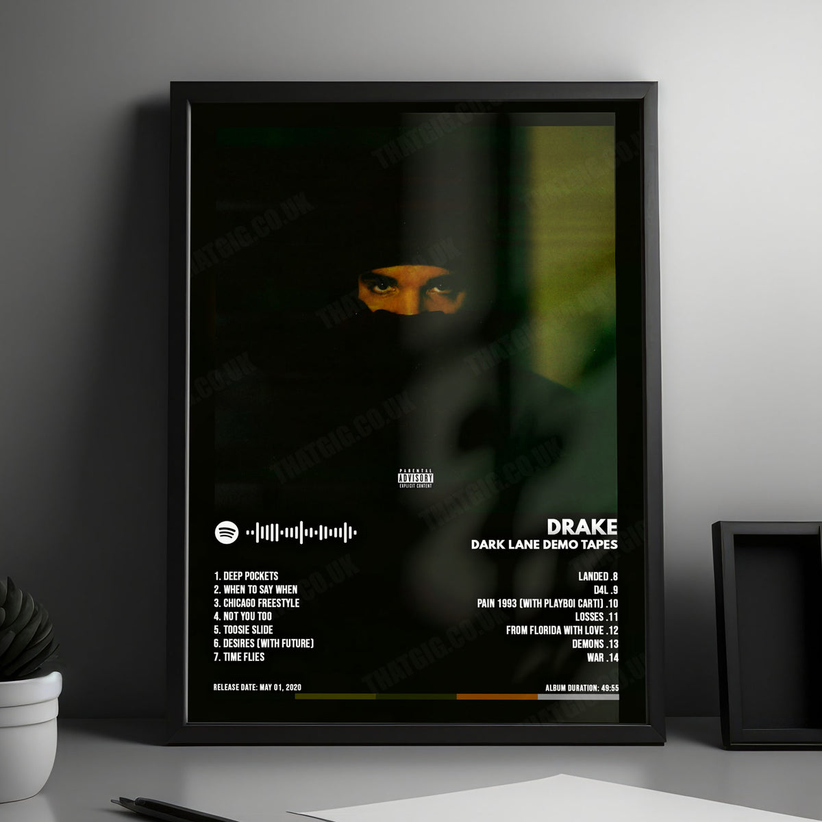 Drake "Dark Lane Demo Tapes" Album Cover Poster - with Complete Tracklist