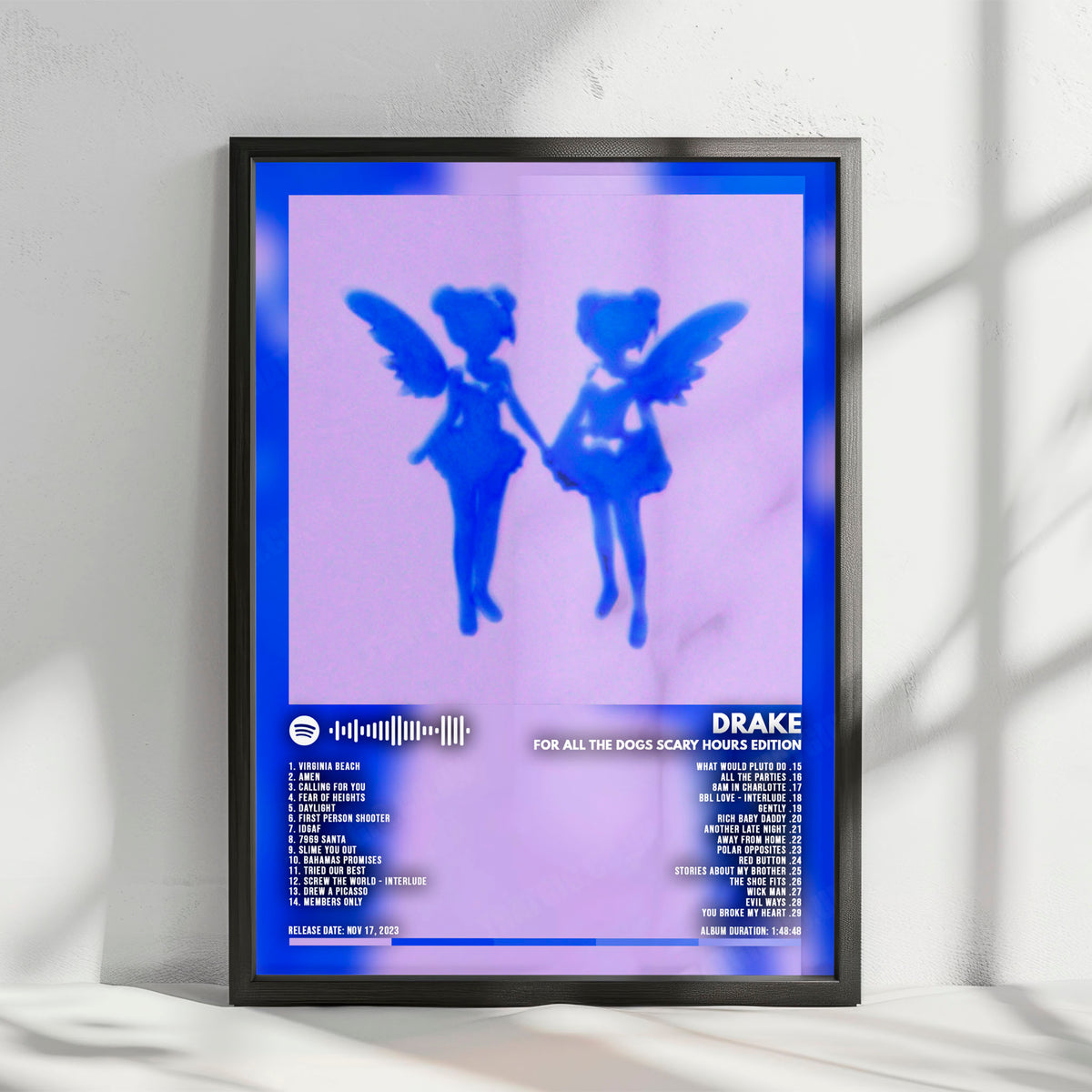 Drake "For All The Dogs: Scary Hours Edition" Album Cover Poster - with Complete Tracklist