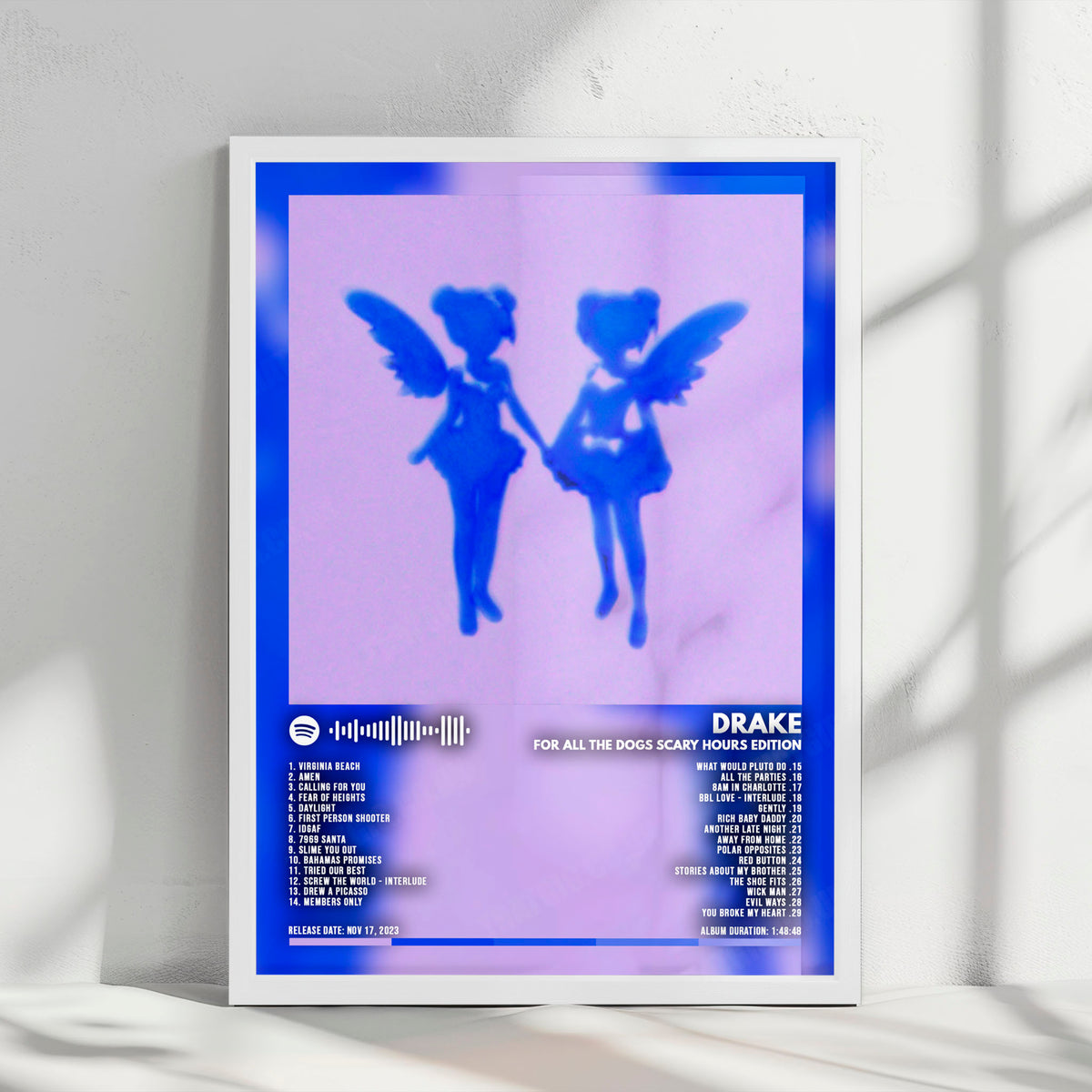 Drake "For All The Dogs: Scary Hours Edition" Album Cover Poster - with Complete Tracklist