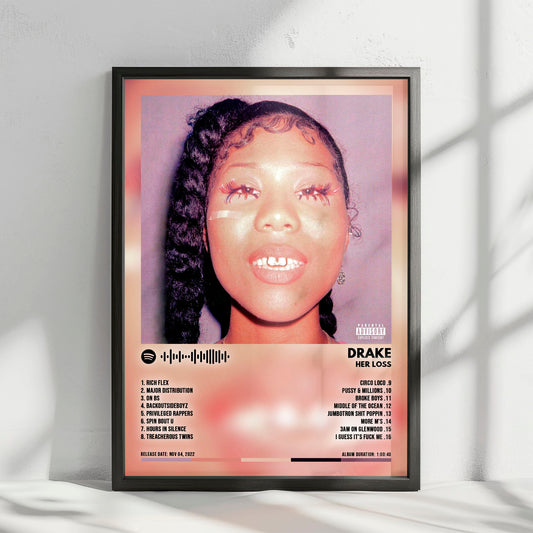Drake "Her Loss" Album Cover Poster - with Complete Tracklist