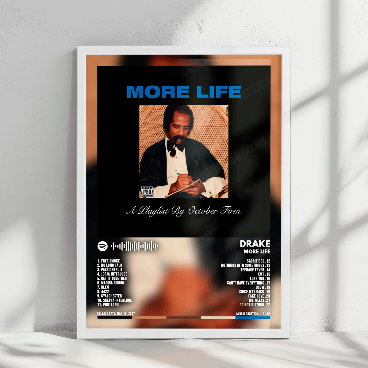 Drake "More Life" Album Cover Poster - with Complete Tracklist
