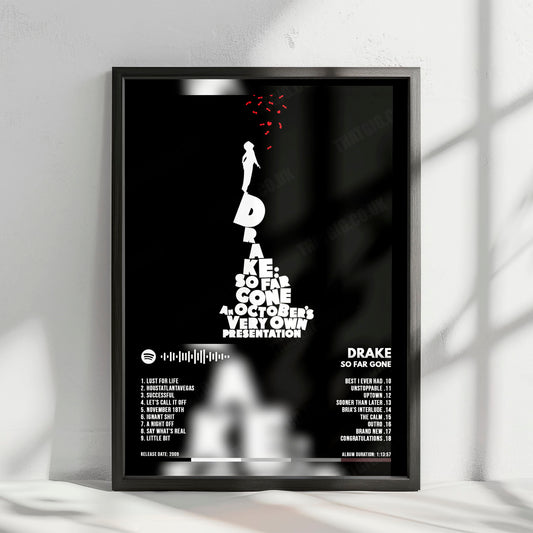 Drake "So Far Gone" Album Cover Poster - with Complete Tracklist