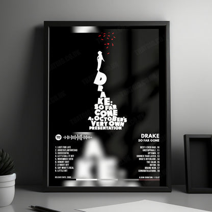 Drake "So Far Gone" Album Cover Poster - with Complete Tracklist