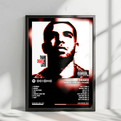 Drake "Thank Me Later (Int'l Version)" Album Cover Poster - with Complete Tracklist
