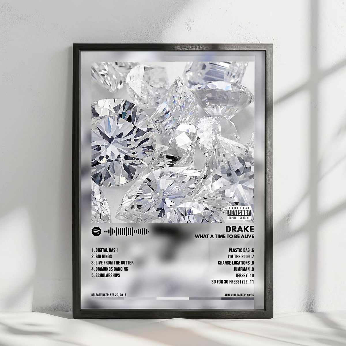 Drake "What A Time To Be Alive" Album Cover Poster - with Complete Tracklist