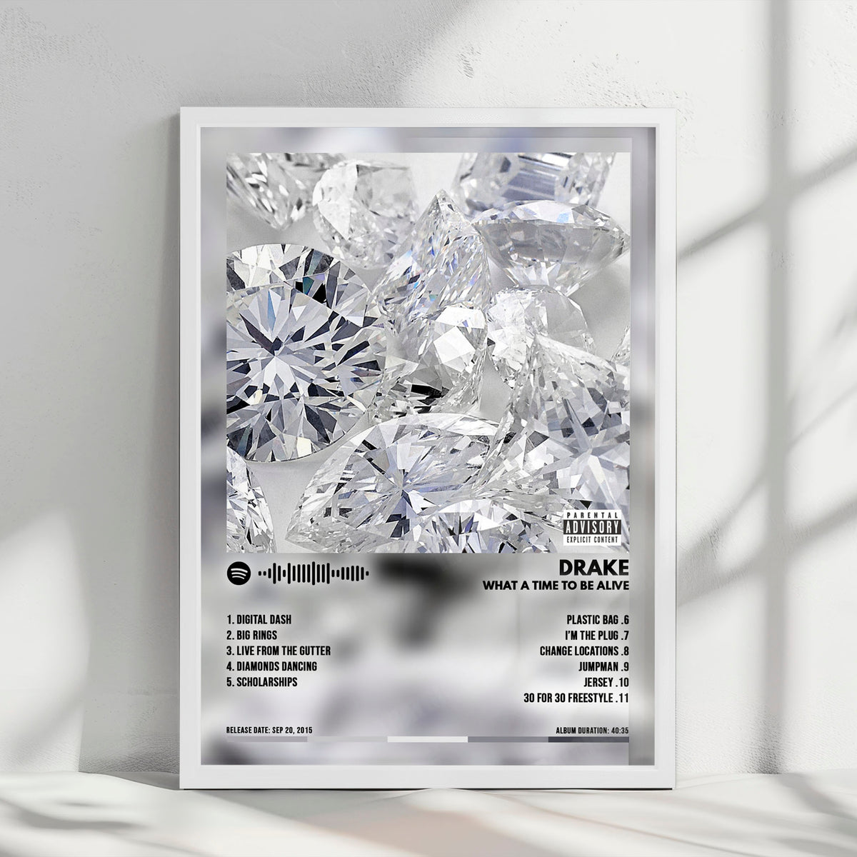 Drake "What A Time To Be Alive" Album Cover Poster - with Complete Tracklist