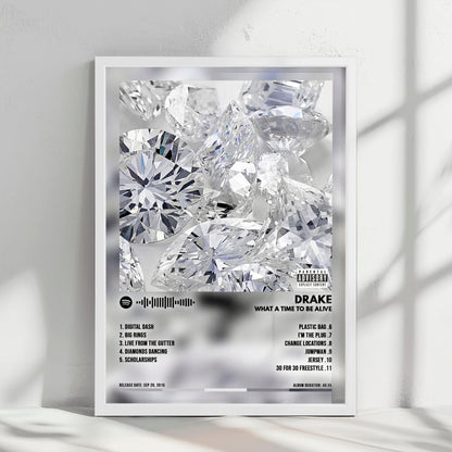 Drake "What A Time To Be Alive" Album Cover Poster - with Complete Tracklist