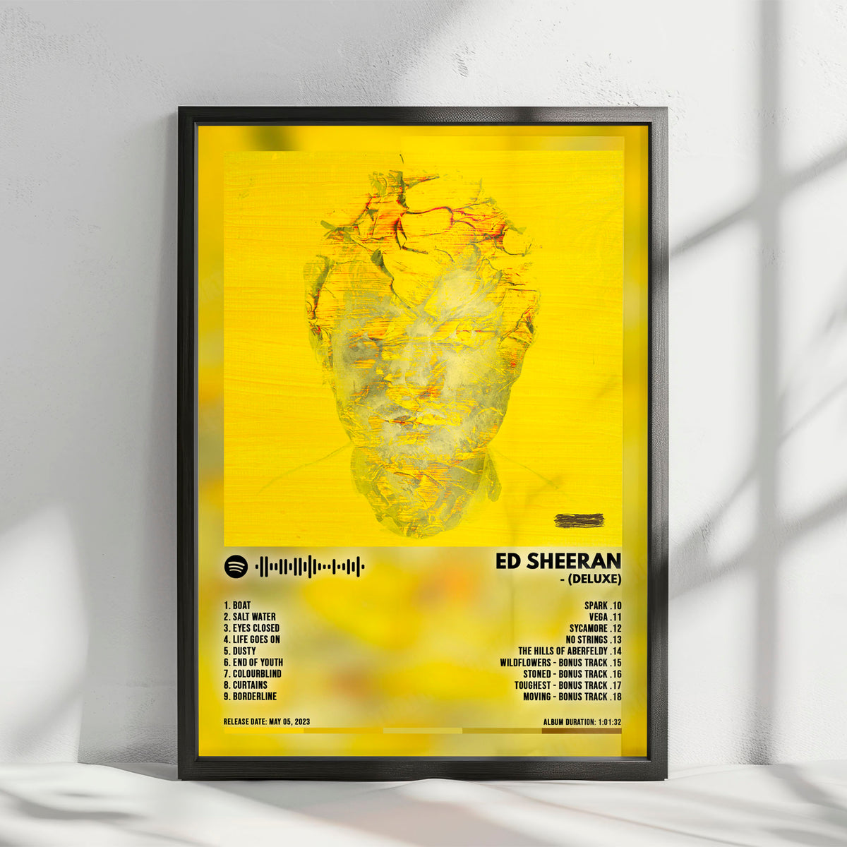 Ed Sheeran "- (Deluxe)" Album Cover Poster - with Complete Tracklist