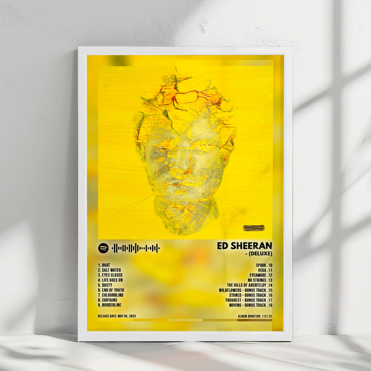 Ed Sheeran "- (Deluxe)" Album Cover Poster - with Complete Tracklist