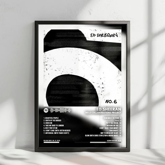 Ed Sheeran "No.6 Collaborations Project" Album Cover Poster - with Complete Tracklist