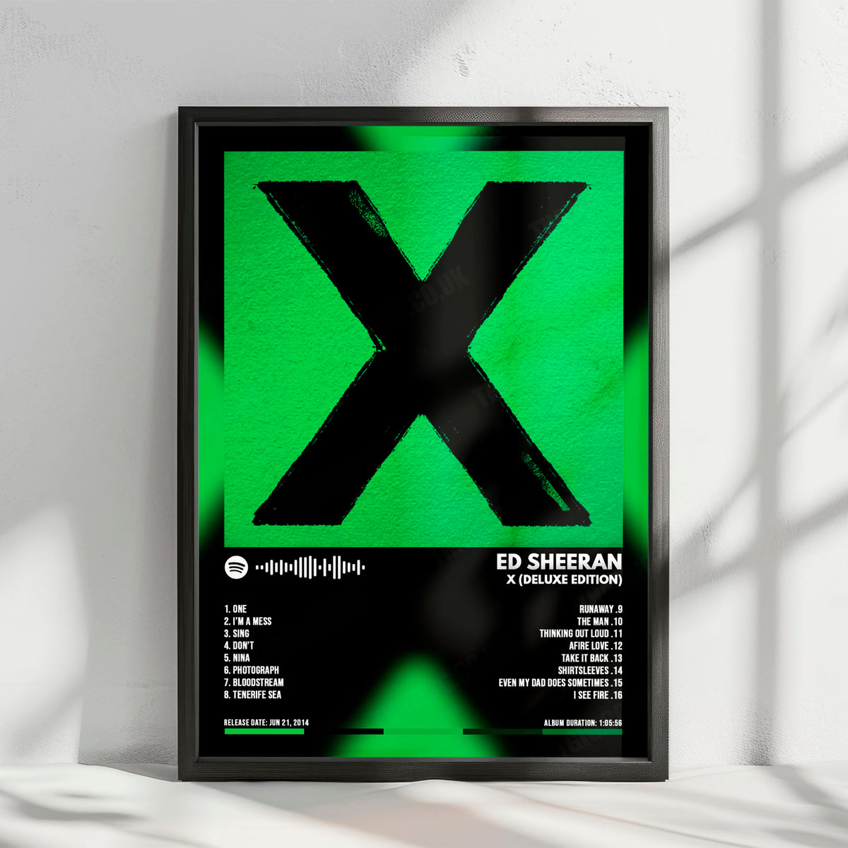 Ed Sheeran "X (Deluxe Edition)" Album Cover Poster - with Complete Tracklist