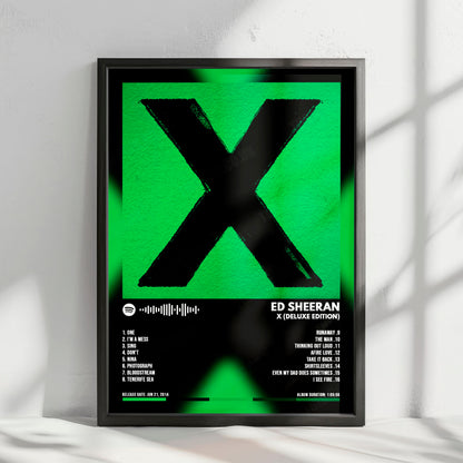 Ed Sheeran "X (Deluxe Edition)" Album Cover Poster - with Complete Tracklist