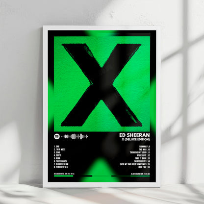 Ed Sheeran "X (Deluxe Edition)" Album Cover Poster - with Complete Tracklist