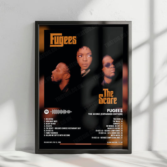 Fugees "The Score" Album Cover Poster - with Complete Tracklist