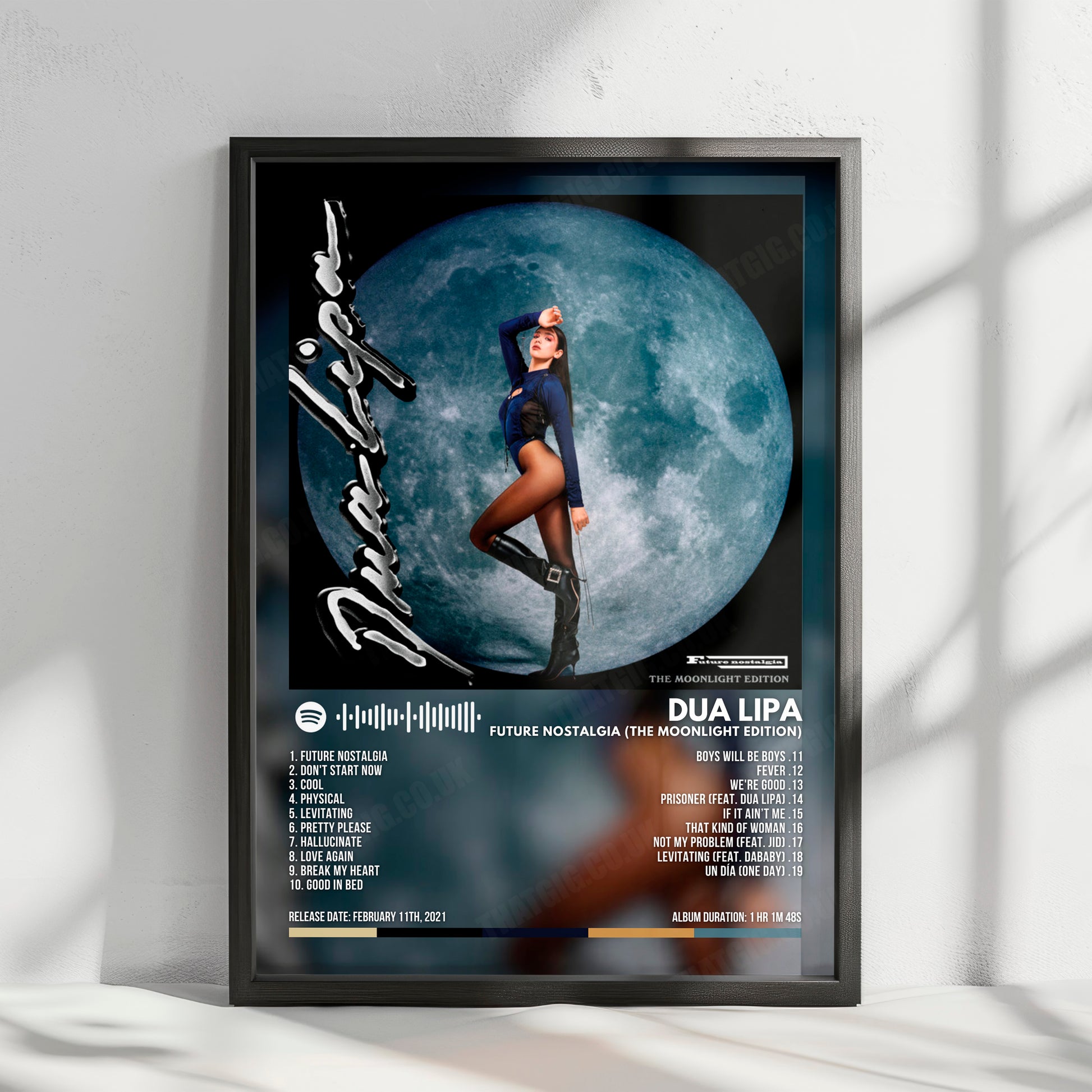 Dua Lipa "Future Nostalgia: The Moonlight Edition" Album Cover Poster - with Complete Tracklist