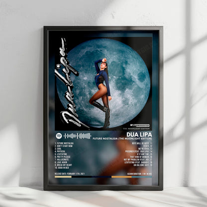 Dua Lipa "Future Nostalgia: The Moonlight Edition" Album Cover Poster - with Complete Tracklist