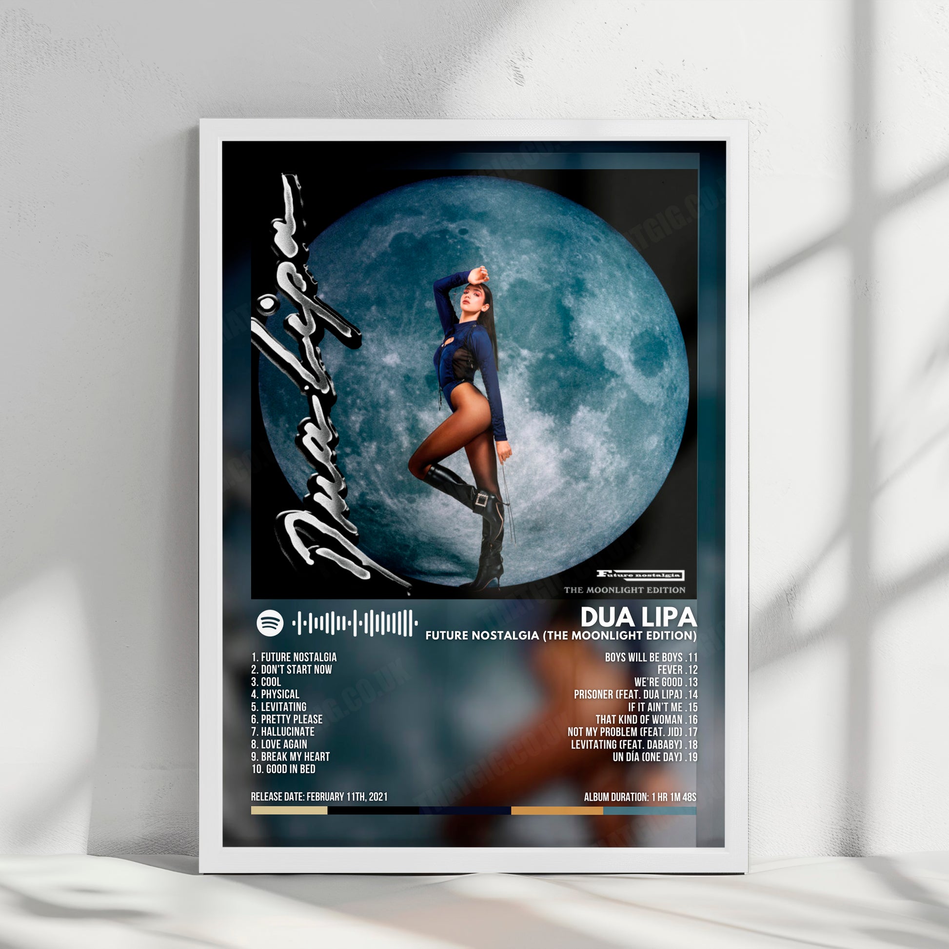 Dua Lipa "Future Nostalgia: The Moonlight Edition" Album Cover Poster - with Complete Tracklist