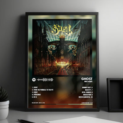 Ghost "Meliora " Album Cover Poster - with Complete Tracklist