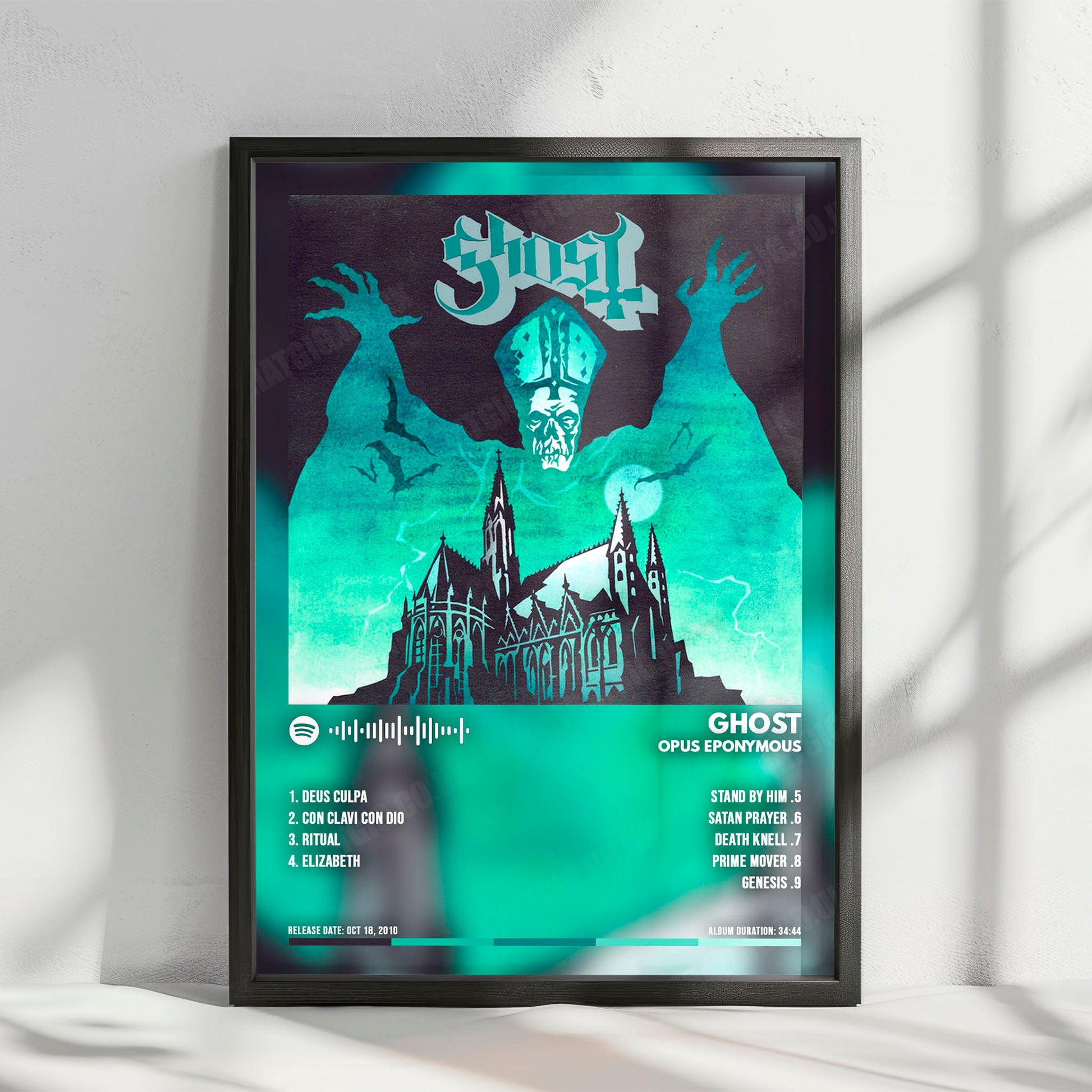Ghost "Opus Eponymous " Album Cover Poster - with Complete Tracklist