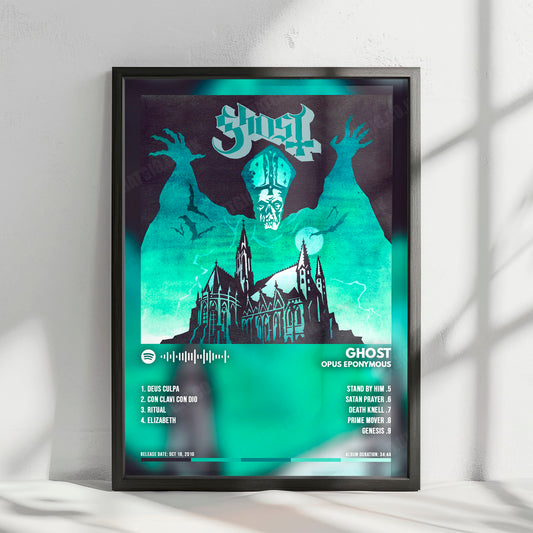 Ghost "Opus Eponymous " Album Cover Poster - with Complete Tracklist