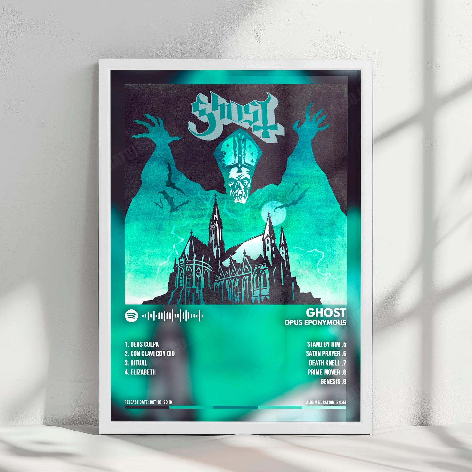Ghost "Opus Eponymous " Album Cover Poster - with Complete Tracklist