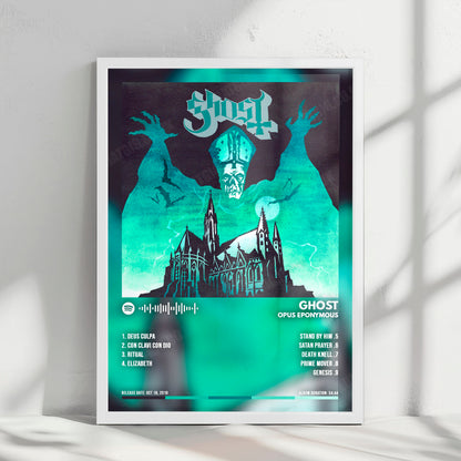 Ghost "Opus Eponymous " Album Cover Poster - with Complete Tracklist