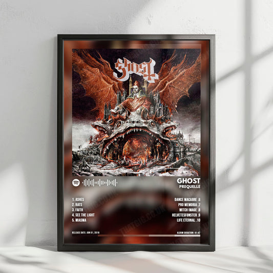 Ghost "Prequelle " Album Cover Poster - with Complete Tracklist