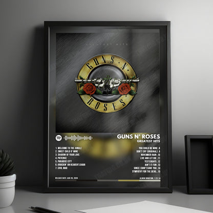 Guns 'N' Roses "Greatest Hits" Album Cover Poster - With Complete Track list
