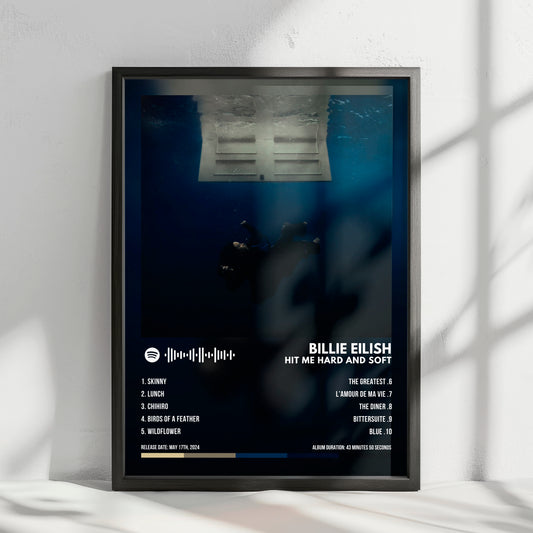 Billie Eilish "Hit Me Hard And Soft" Album Cover Poster - with Complete Tracklist