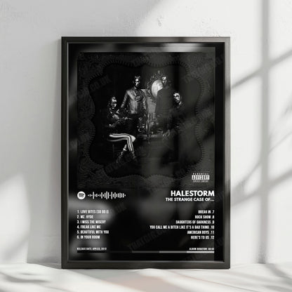 Halestorm "The Strange Case Of... " Album Cover Poster - with Complete Tracklist