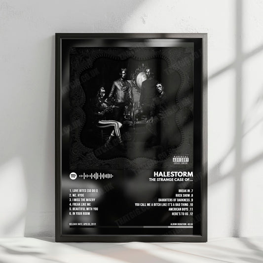 Halestorm "The Strange Case Of... " Album Cover Poster - with Complete Tracklist