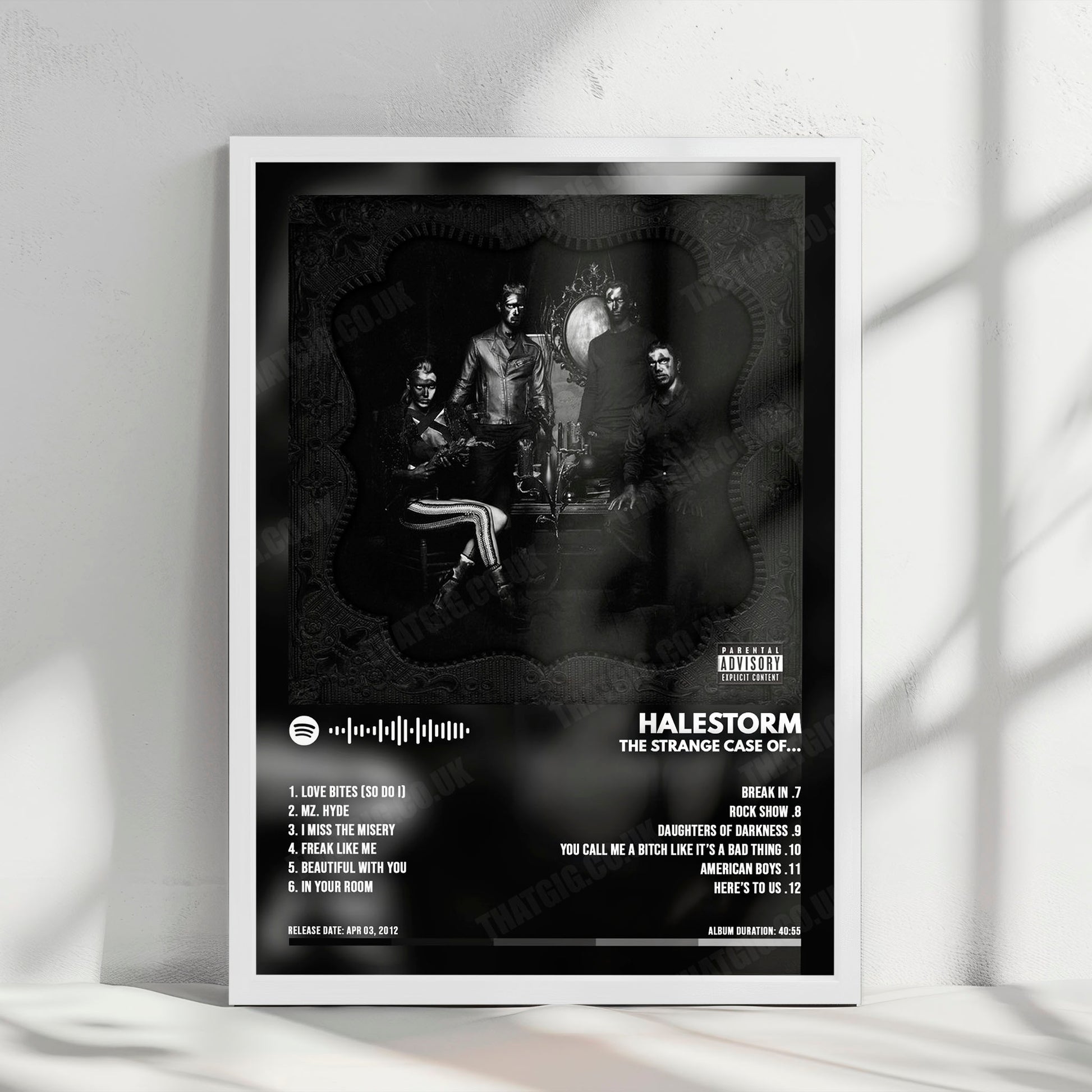 Halestorm "The Strange Case Of... " Album Cover Poster - with Complete Tracklist