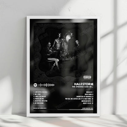 Halestorm "The Strange Case Of... " Album Cover Poster - with Complete Tracklist