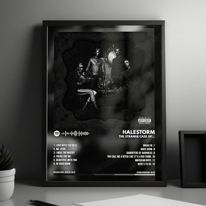 Halestorm "The Strange Case Of... " Album Cover Poster - with Complete Tracklist