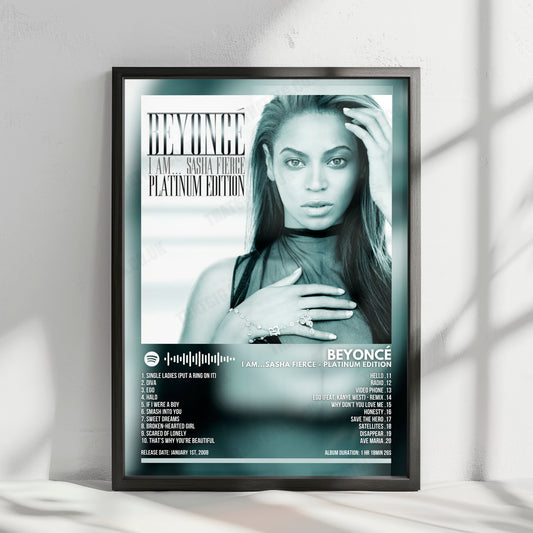 Beyoncé "I Am... Sasha Fierce (Platinum Edition)" Album Cover Poster - with Complete Tracklist